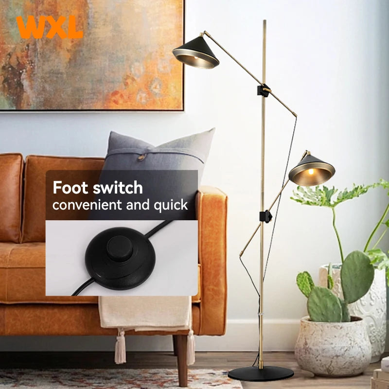 lampadaire led scandinave moderne double réglable pour intérieur - vue 3 sur 7