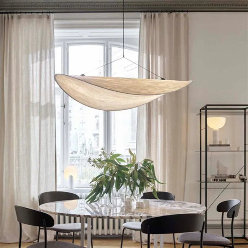 Plafonnier moderne lampe en soie minimaliste pour chambre intérieure salle d'étude maison salon hôtel bureau Suspension de style japonais