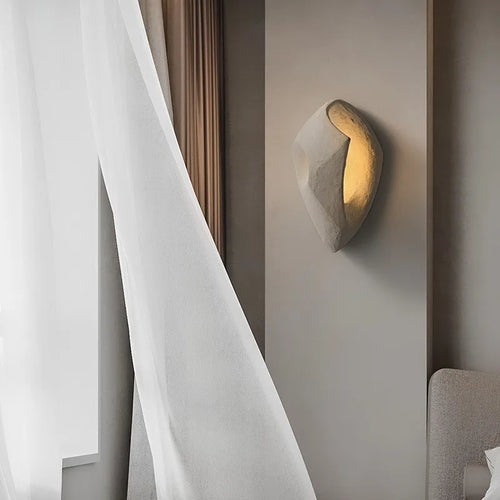 applique murale led design nordique wabi sabi en ciment - vue 4 sur 14
