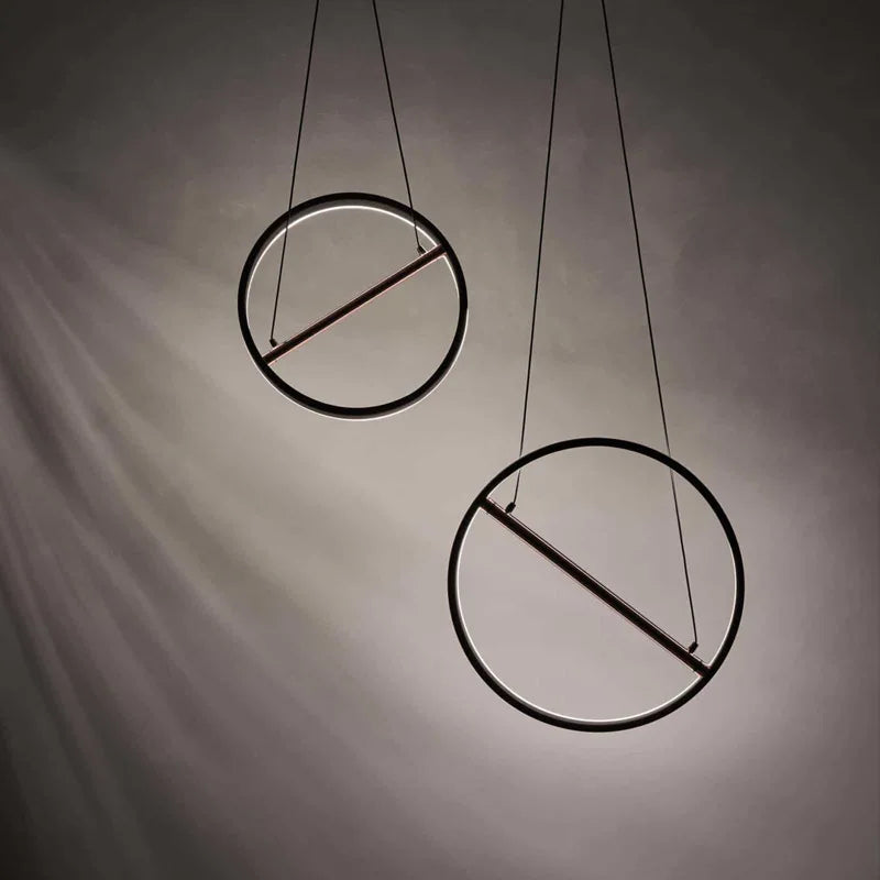 suspension rétro en fer avec bande led pour éclairage intérieur - vue 3 sur 7