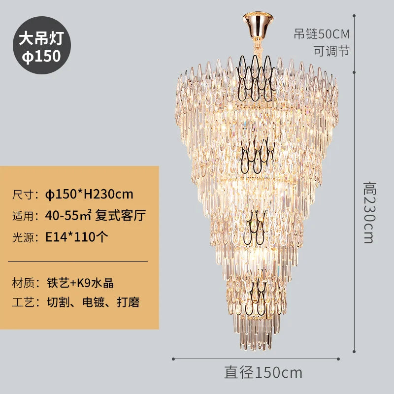 lustre en cristal pour un éclairage élégant et moderne - vue 7 sur 10