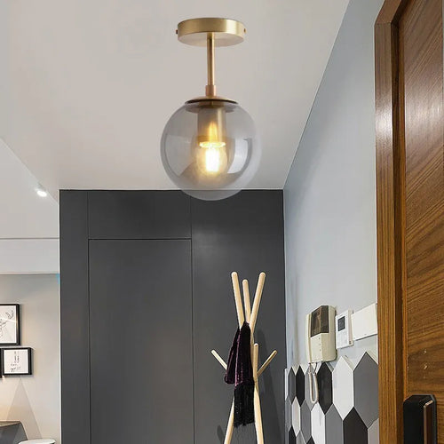 Plafonnier en verre minimaliste moderne boule ronde