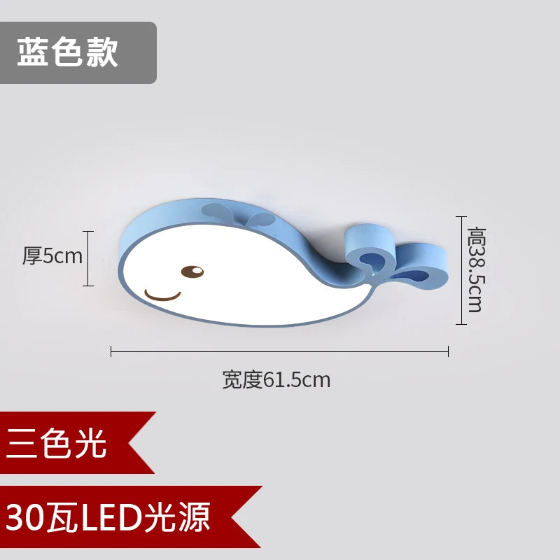 plafonnier LED créatif baleine pour chambre d enfant moderne - vue 9 sur 15