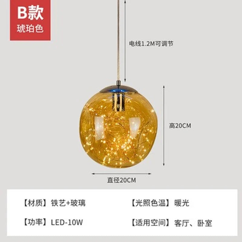 lustre nordique étoilé en verre pour décoration moderne - vue 17 sur 24
