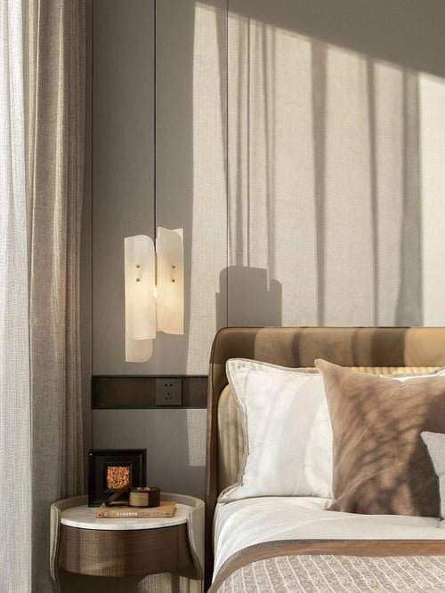 lustre moderne en marbre naturel au design minimaliste - vue 2 sur 7