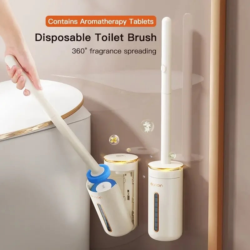 brosse de nettoyage jetable avec long manche et tête remplaçable