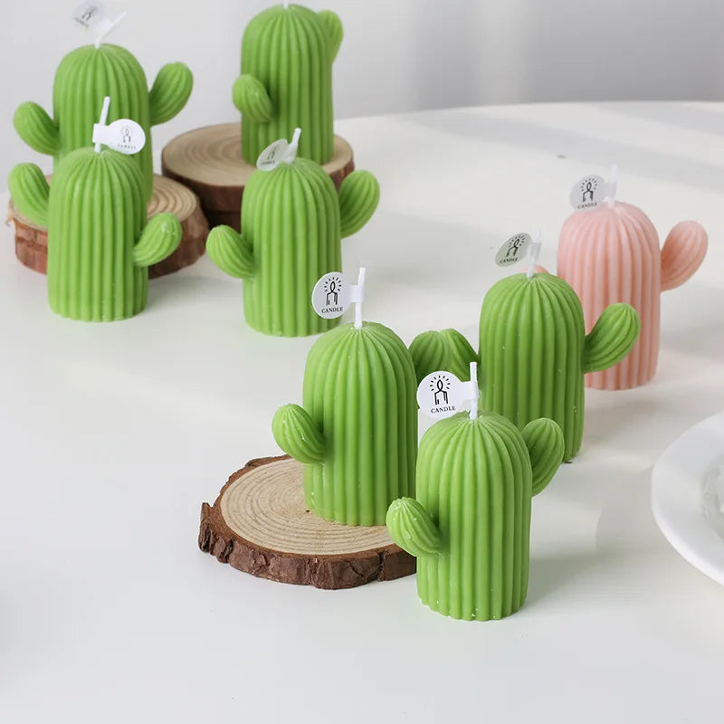 bougies parfumées cactus en cire de soja pour décoration et accessoires photo - vue 4 sur 9