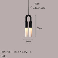 suspension led en métal et acrylique design moderne cordon réglable