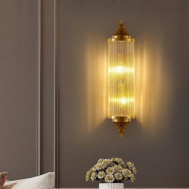 applique murale en acier inoxydable et cristal design moderne - vue 5 sur 6