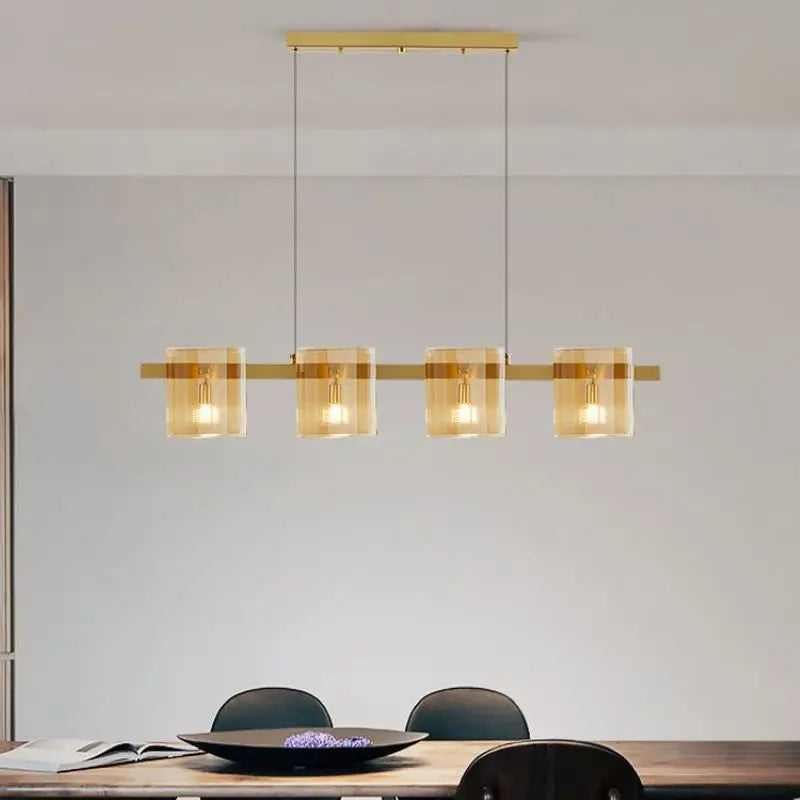 lustre italien minimaliste en verre pour éclairage moderne - vue 4 sur 12