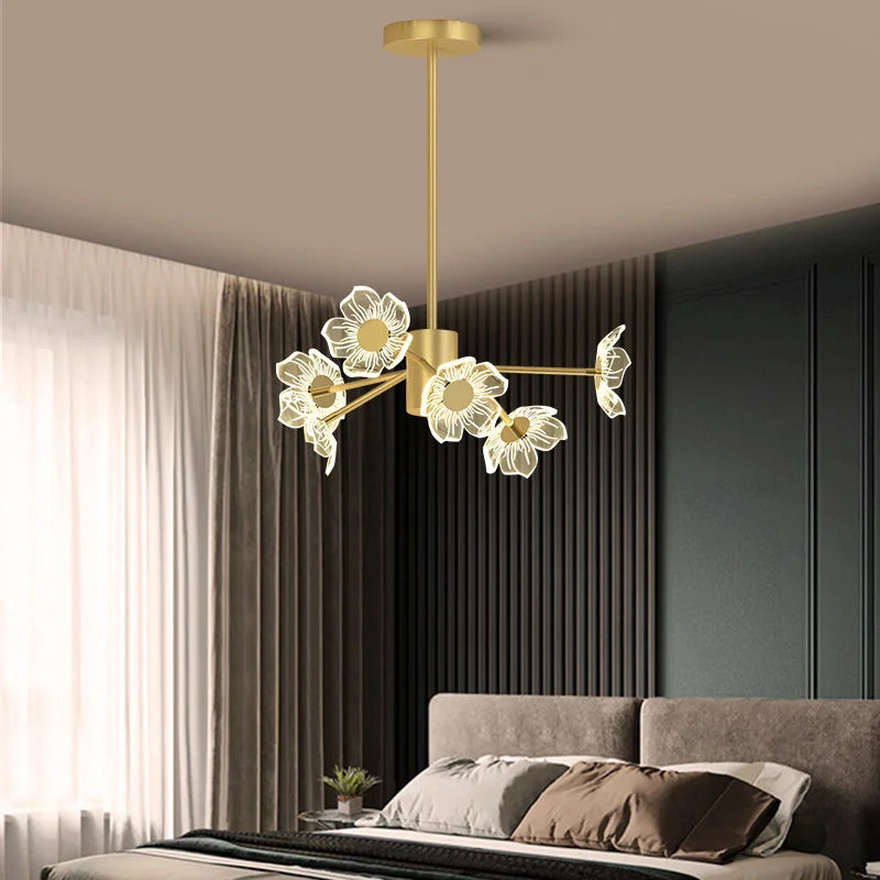 lustre moderne en fleurs pour décoration intérieure élégante - vue 5 sur 11