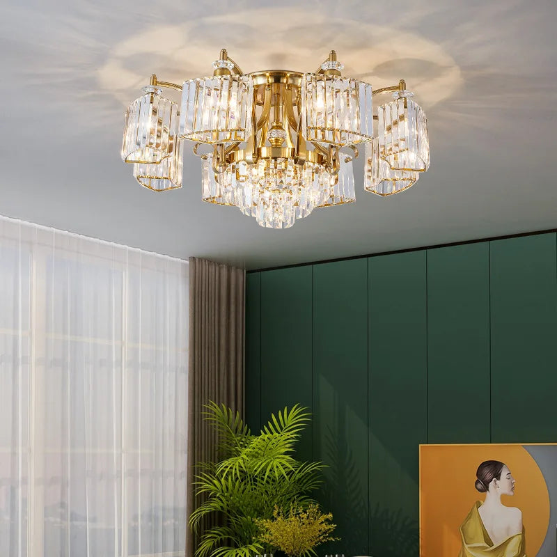 plafonnier en cristal nordique pour éclairage moderne élégant - vue 4 sur 13