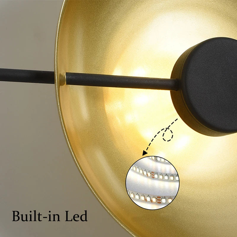 applique murale dorée à led style nordique design moderne élégance raffinée - vue 6 sur 8