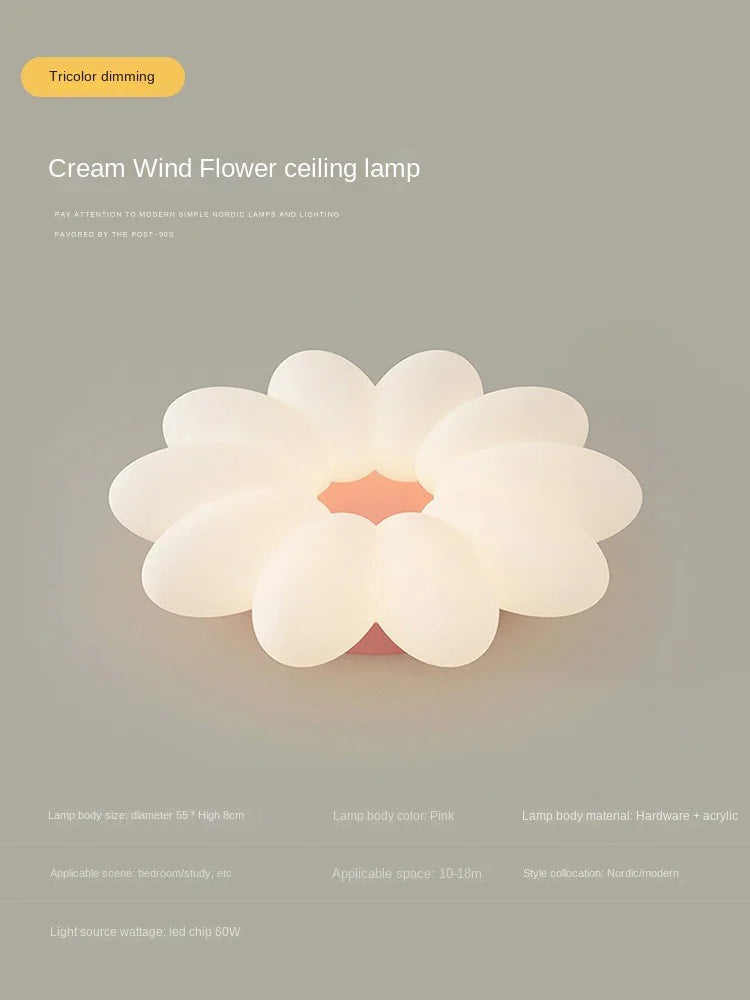 plafonnier led fleurs pour chambre d enfant trois couleurs lumière - vue 10 sur 10