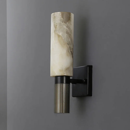 applique murale en pierre naturelle albâtre cuivre et marbre luxe - vue 3 sur 6