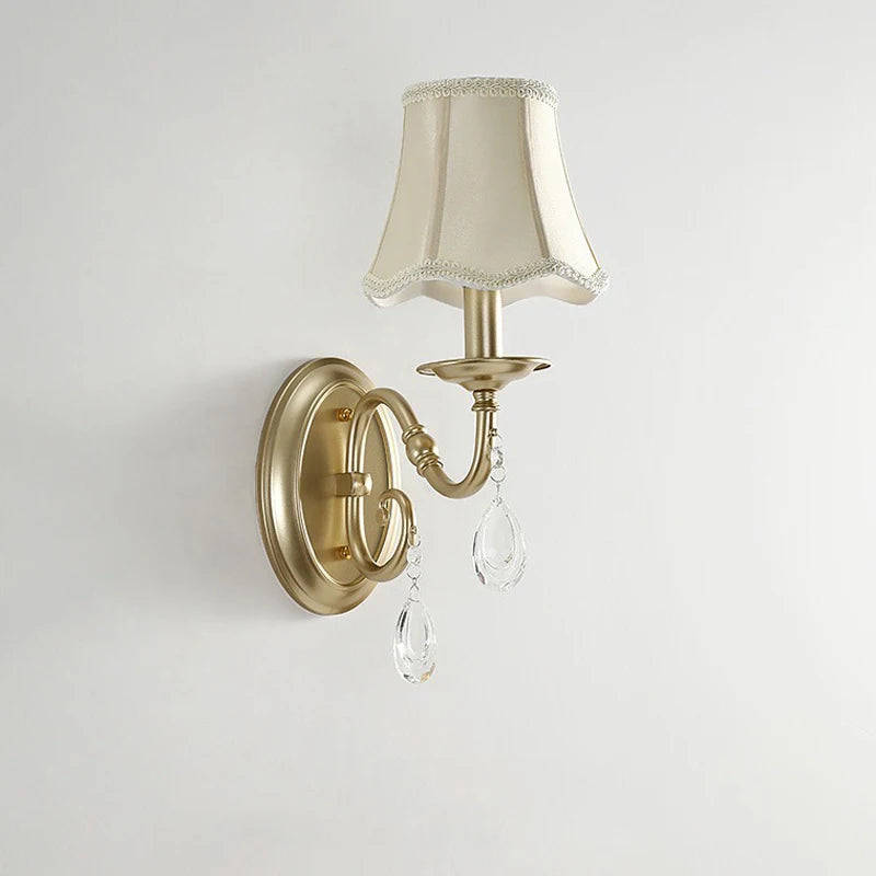 applique murale en cristal et tissu style rural américain pour hôtel - vue 5 sur 6