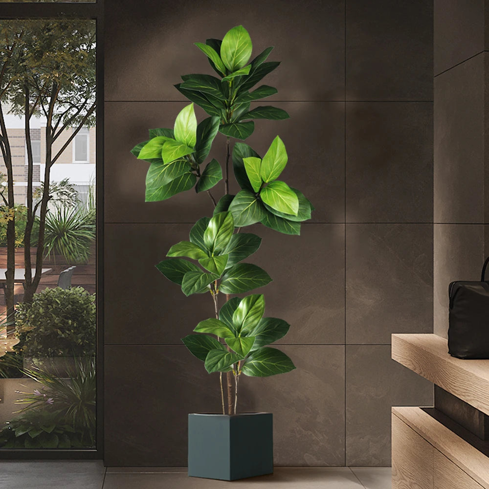 arbre artificiel ficus en plastique pour décoration tropicale - vue 6 sur 9