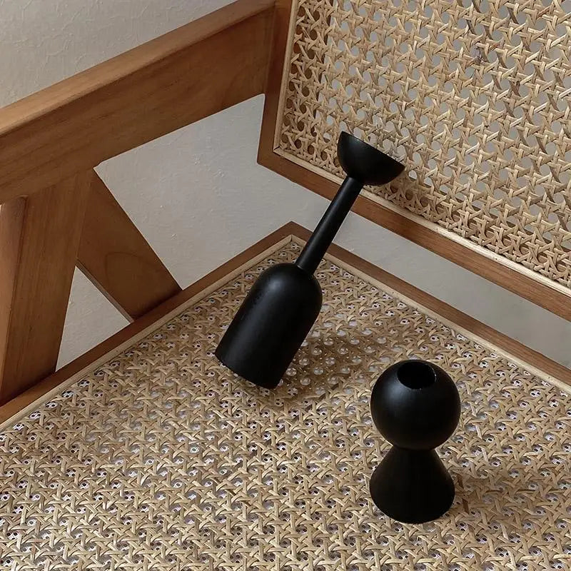 bougeoir en bois pour décoration moderne et géométrique - vue 3 sur 9