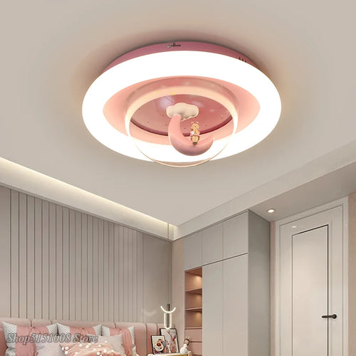 Dessin animé lune LED lustre plafonnier maison enfant fille chambre d'enfant enfants princesse chambre décor moderne luminaires d'intérieur