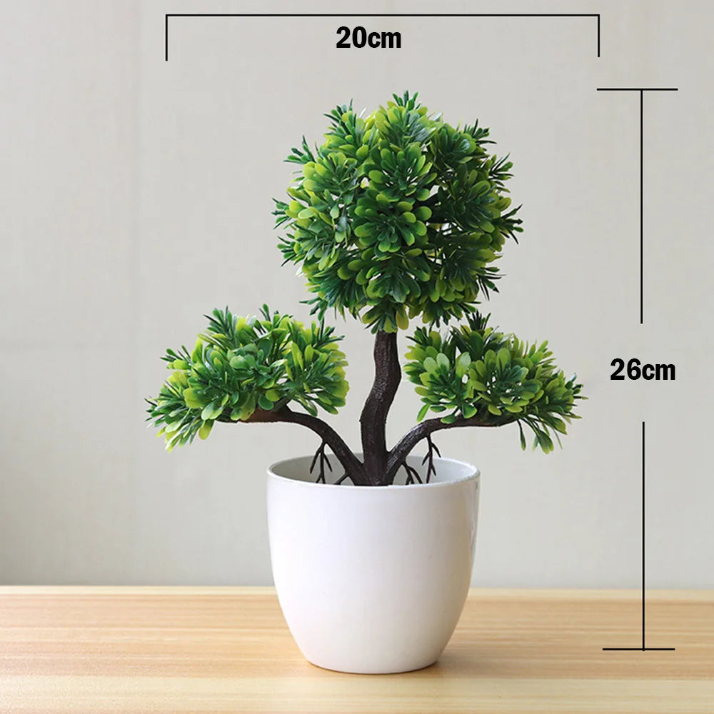 bonsaï plantes artificielles vertes décoration fête mariage et bureau - vue 7 sur 14