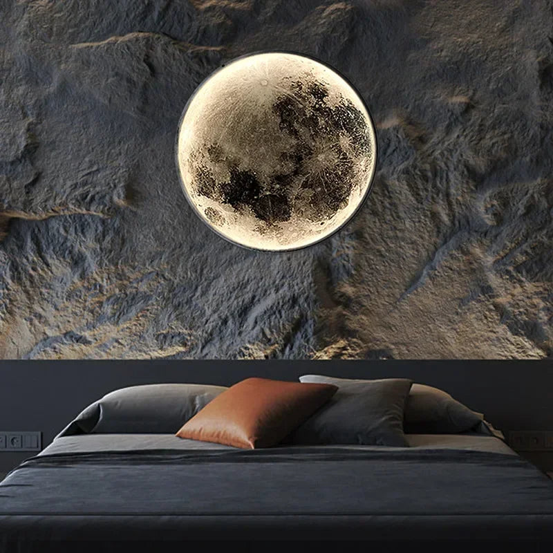 Applique murale led créative en forme de lune pour décoration intérieure
