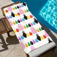 Serviette de plage barbapapa motif cartoon séchage rapide