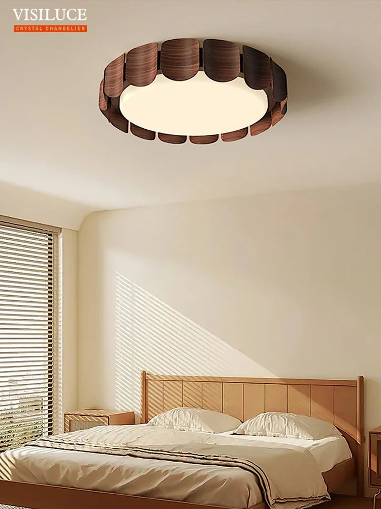 plafonnier moderne wabi-sabi en bois pour intérieur design - vue 4 sur 8