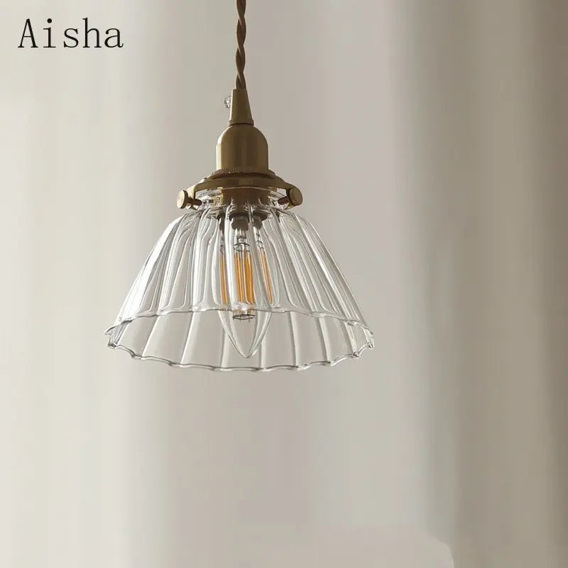 suspension en verre rétro en laiton pour intérieur créatif et simple - vue 4 sur 10
