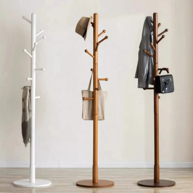 porte-manteau vertical en bois massif design moderne pour vêtements - vue 5 sur 8