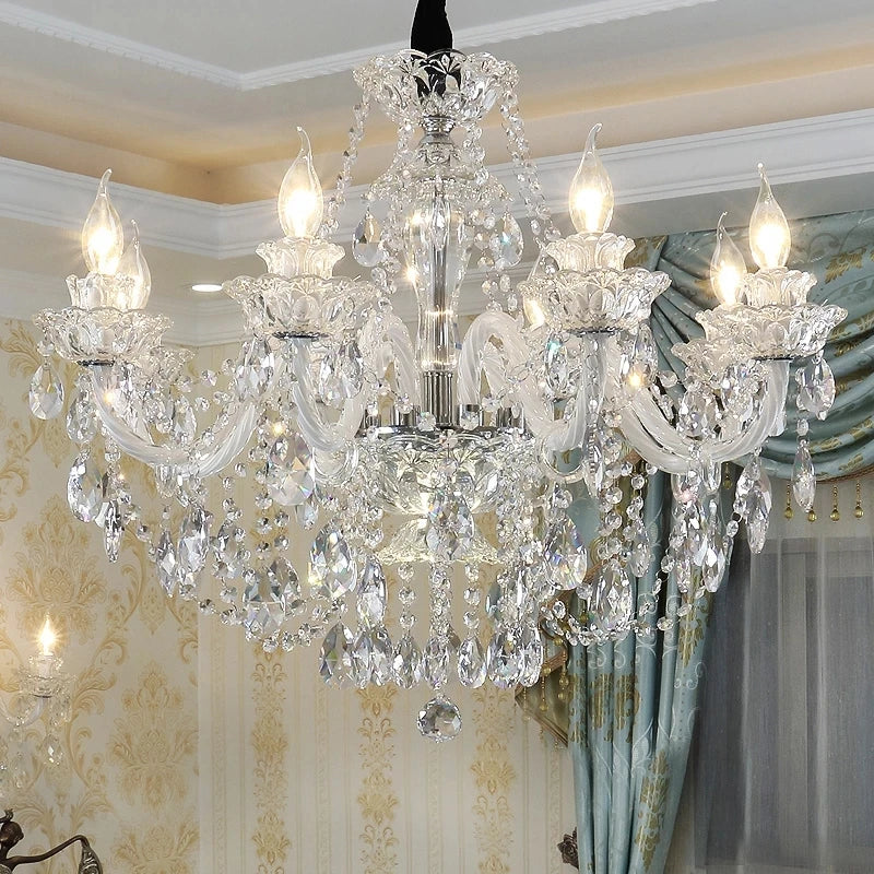 lustre moderne en cristal design pour décoration intérieure - vue 6 sur 17