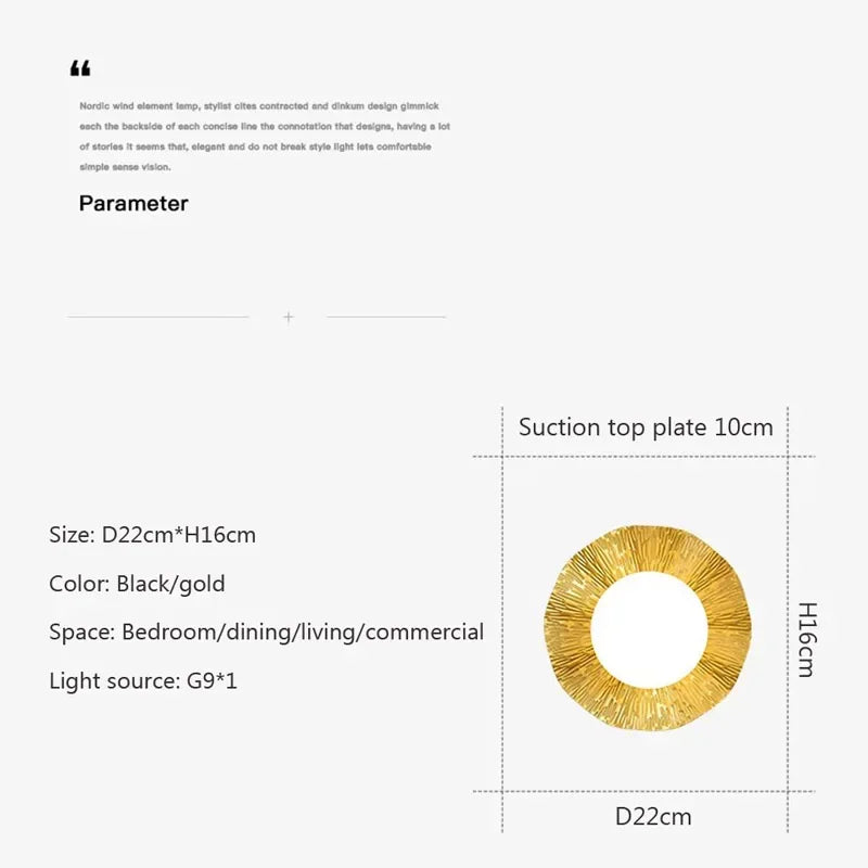 Applique murale nordiques pour chambre intérieure salon couloir salle d'étude mur moderne verre luminaires muraux G9 fer décoration de la maison - vue 5 sur 8