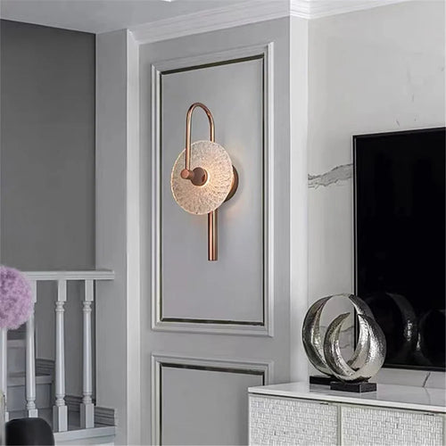 applique murale led ronde en verre de luxe pour éclairage artistique - vue 6 sur 7