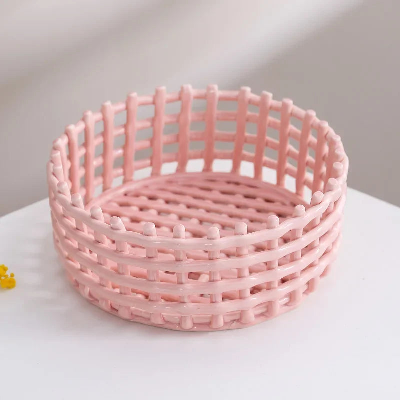 Panier de rangement en céramique pour fruits et ustensiles de cuisine Panier de rangement en céramique pour fruits et ustensiles de cuisine