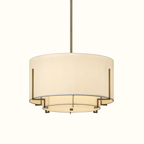 lustre en tissu chinois rond style rétro pour intérieur élégant - vue 3 sur 9