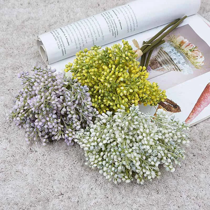 lot de 3 bouquets de riz artificiel pour décoration et arrangement floral - vue 6 sur 12