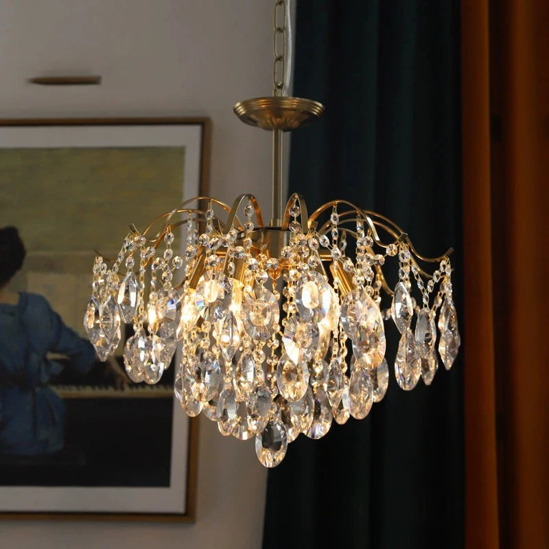 lustre en cristal de luxe pour décoration rétro élégante - vue 3 sur 8
