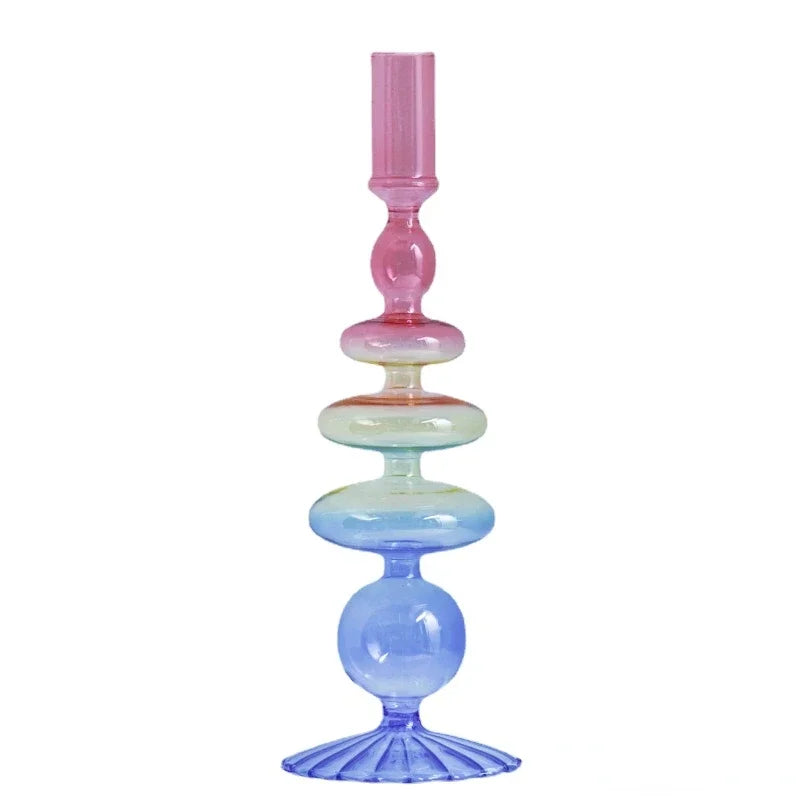 bougeoir en verre coloré pour décoration de mariage et centre de table - vue 19 sur 20