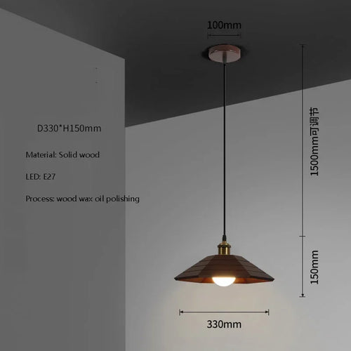 lustre moderne en bois massif éclairage pour restaurant et bar - vue 9 sur 8