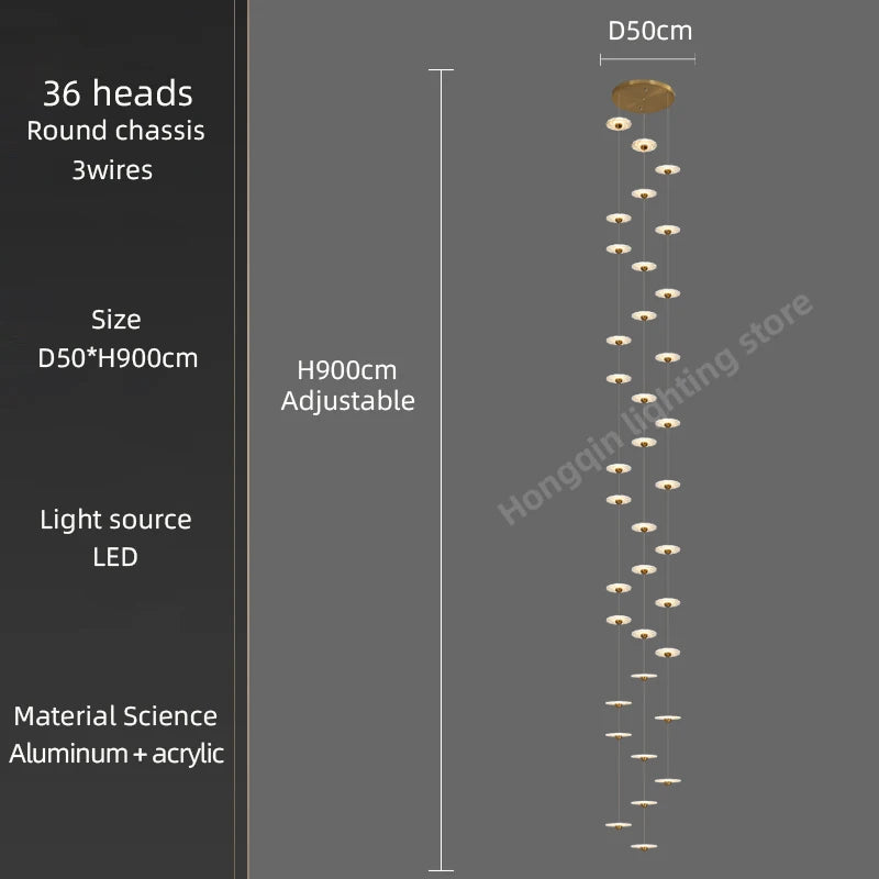 lustre moderne à led pour éclairage intérieur élégant - vue 24 sur 26