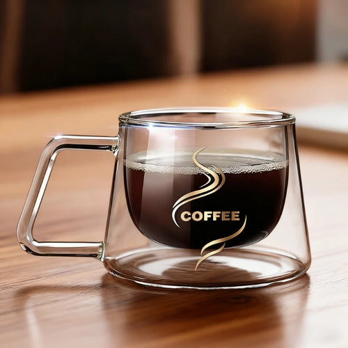 Mug verre double paroi 200 ml anse isolant