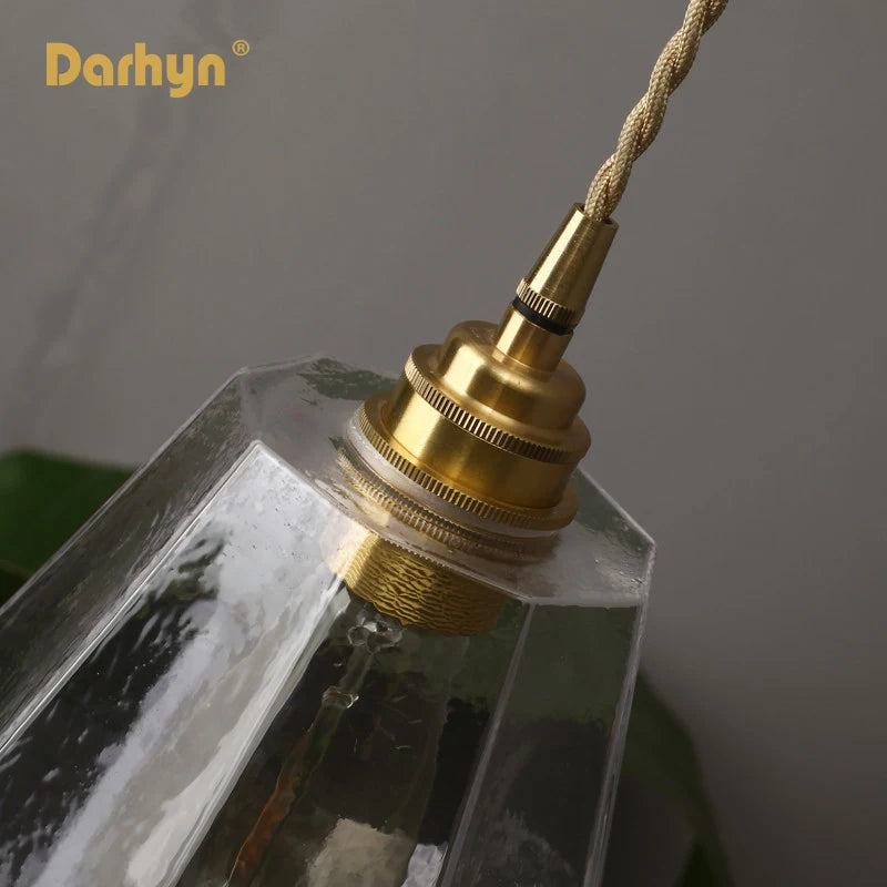 lampes suspendues modernes laiton verre rétro - vue 8 sur 7