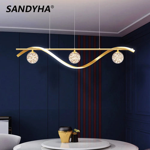 lustre sandyha led étoiles en boule de verre clair suspendue - vue 2 sur 8