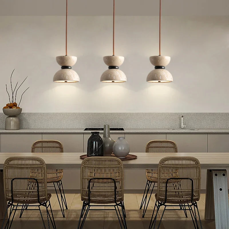 lustre rétro en pierre naturelle pour décoration moderne - vue 2 sur 6