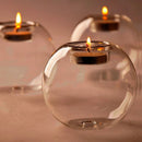 bougeoir en verre rond pour décorations de fêtes et événements