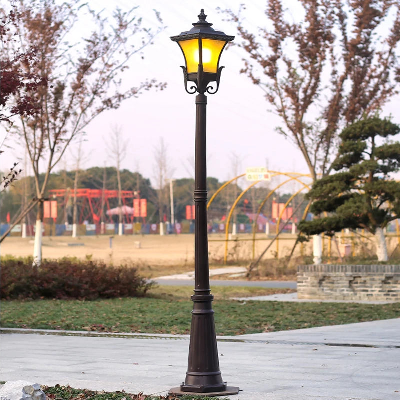 lampadaire de jardin rétro en aluminium antirouille étanche - vue 5 sur 8