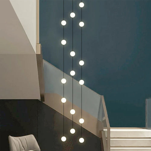 lustre long moderne minimaliste pour duplex villa appartement