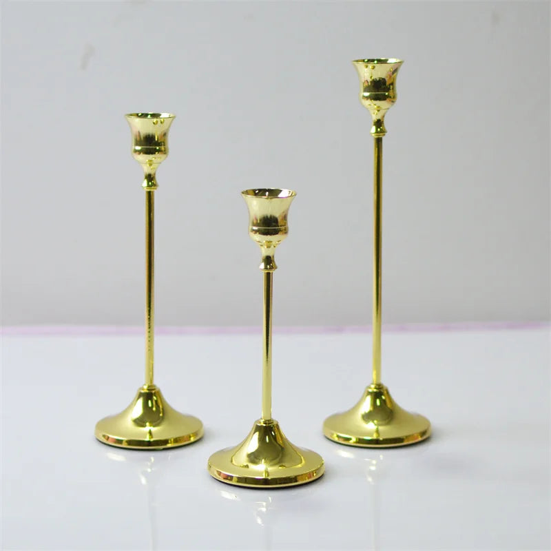 lot de 3 bougeoirs vintage en métal pour décoration et événements festifs