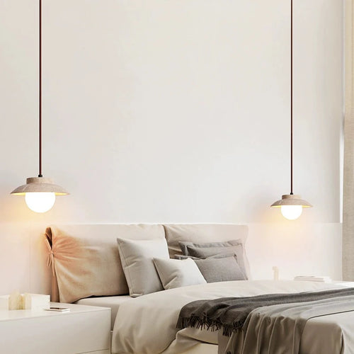 Suspension LED style nordique en pierre pour décoration maison - vue 3 sur 6