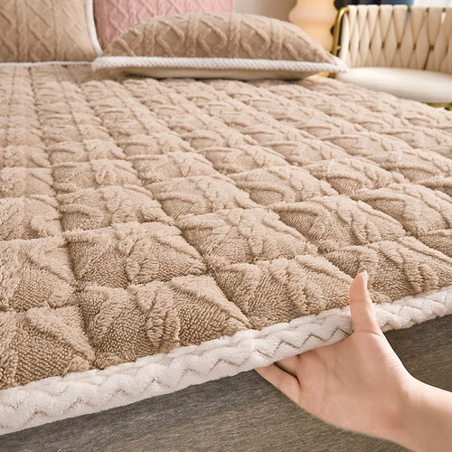 surmatelas doux hiver en velours agneau pour étudiants - vue 13 sur 12