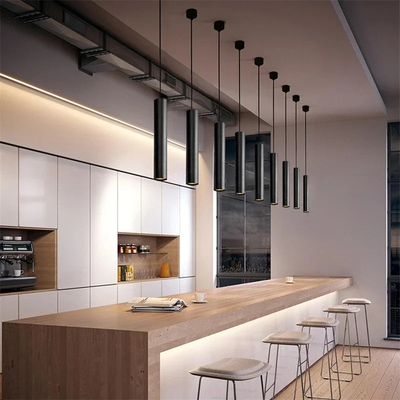 suspension moderne cylindrique pour décoration intérieure nordique - vue 4 sur 12